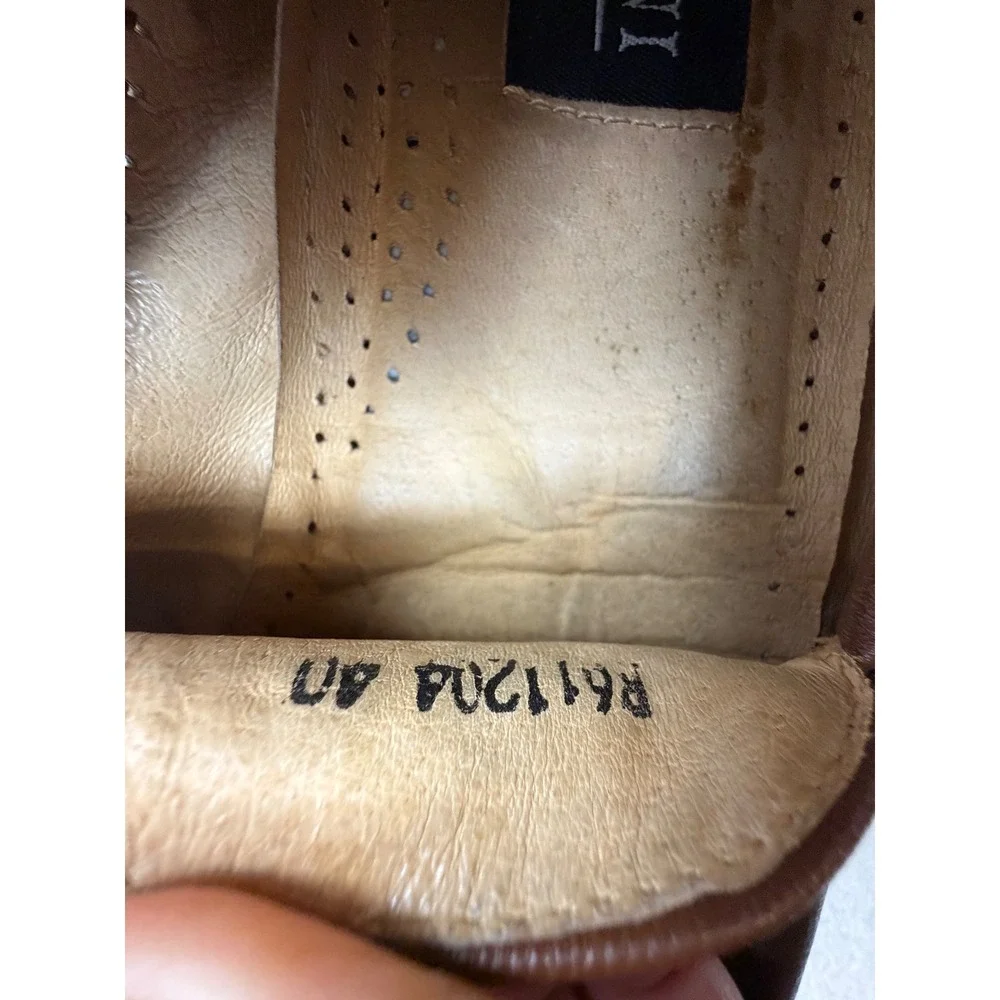 Vintage Bernini Beverly Hills Brown Ostrich Leather Loafers Handmade Italy 40 Vintage Bernini Beverly Hills Brown Ostrich Leather Loafers  main image 3